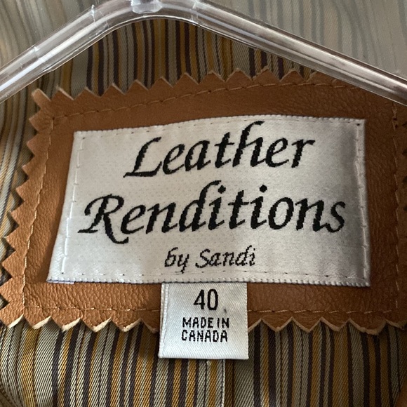 NWT Leather Renditions by Sandi camel brown lambs leather mens coat - Picture 3 of 4
